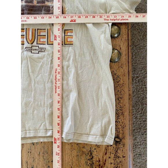 Tee Luv Chevy Chevelle Vintage Styled Tee XL 100% Cotton Beige Round Neck - Picture 6 of 6